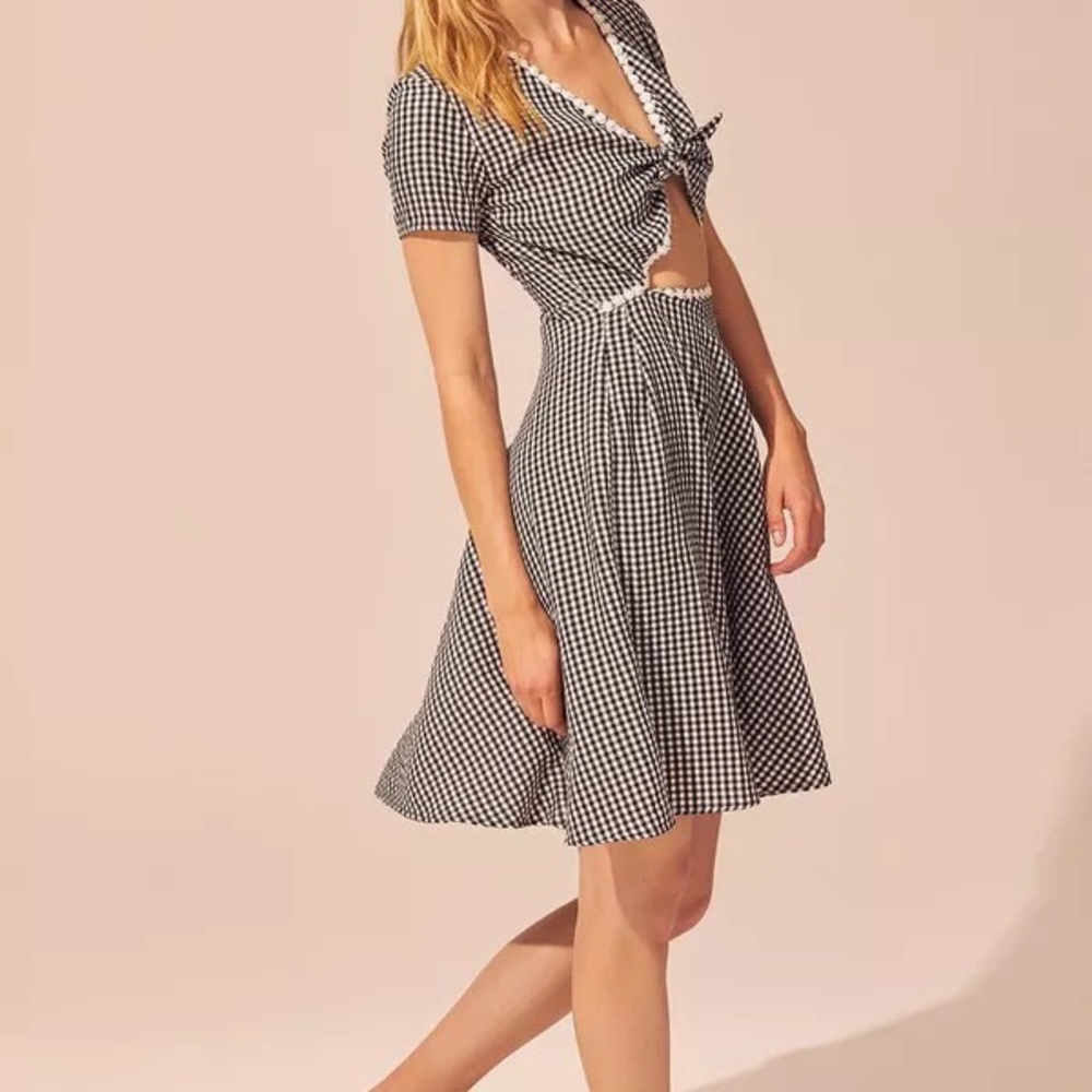 Solid & Striped Gingham Daisy Cut out Dress - Sz Large L